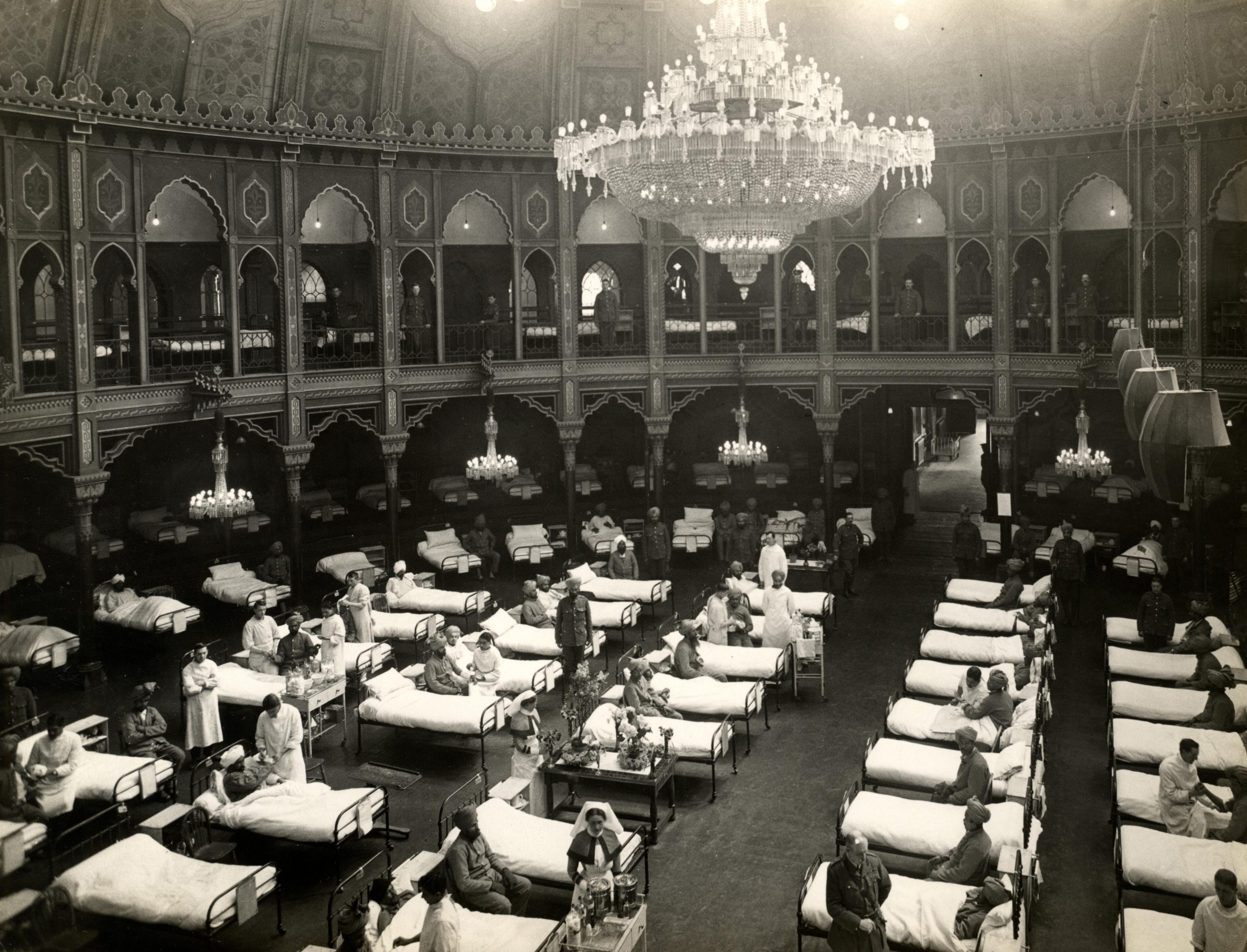 The dome hospital in Brighton fitted for use by soldiers during WW1