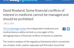 Some financial conflicts of interest in medicine cannot be managed and should be prohibited