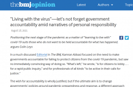 “Living with the virus”—let’s not forget government accountability amid narratives of personal responsibility